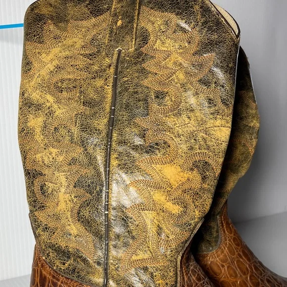 Stetson Brown Embossed Leather Boots